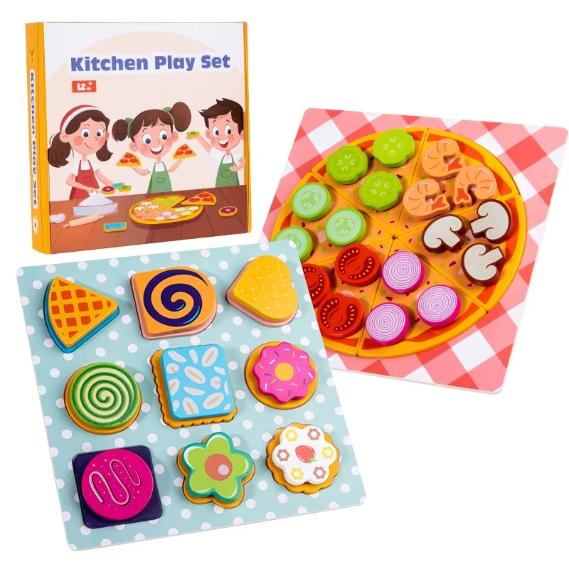 Woods™ - Stimuleer Creativiteit & Motoriek - Kinder Pizza & Koekje Set