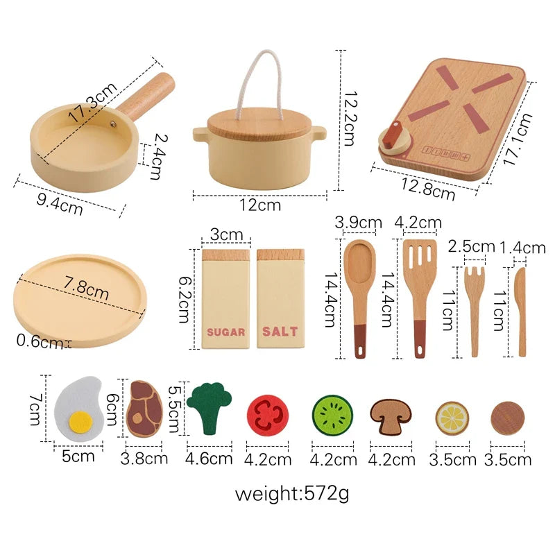 Woods™ - Mini-Chefs Aan Zet - Houten Speelkeukenset