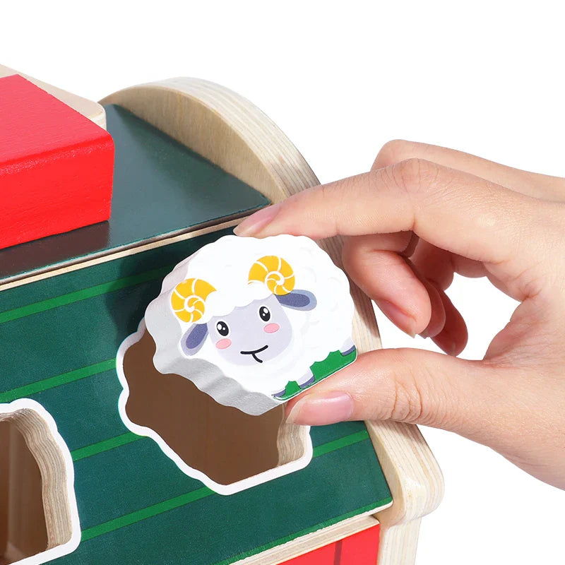 Farm Sort™ – Kleur & Vormplezier – Houten Boerderij Sorteerspel