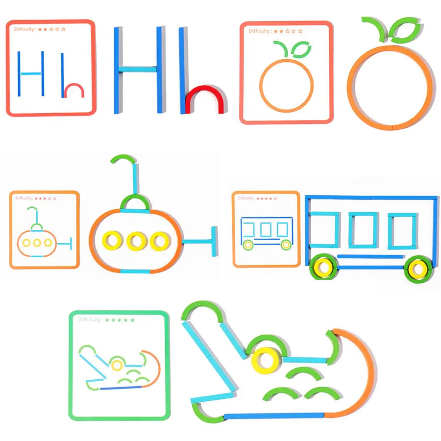 Sticks & Rings – Slank & Creatief – Houten Vormen Puzzel