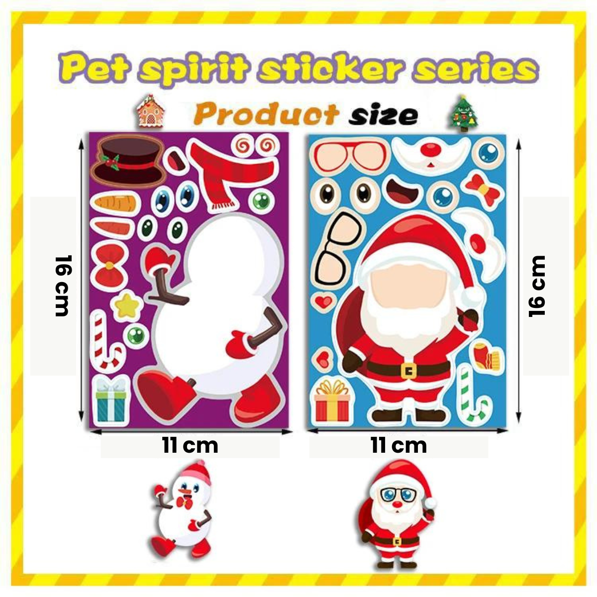 Kerststickerset™ - Speelse Winterwonderen - Stickervel Kerst 