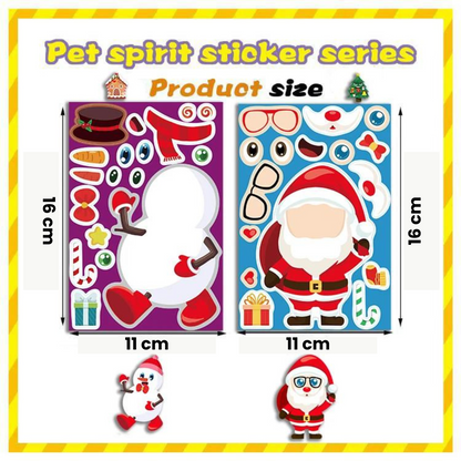 Kerststickerset™ - Speelse Winterwonderen - Stickervel Kerst 