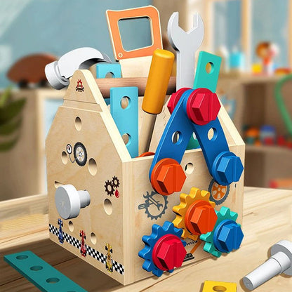 Busy Box™ - Ontdek &amp; Leer - Houten Activiteitenkist 