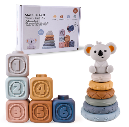 Koala Cubes™ - Tandvriendelijke toren - Bijtring speelgoed