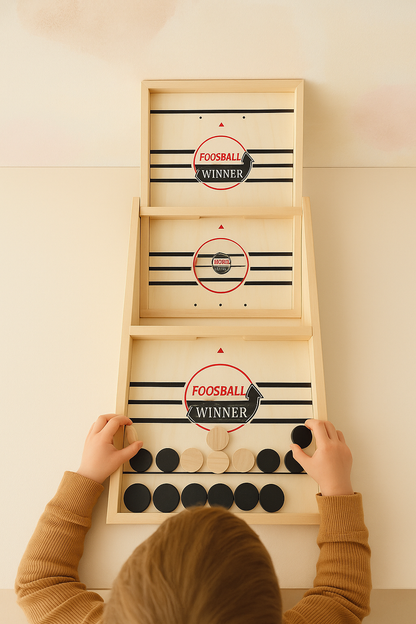 Tafelvoetbal™ - gemakkelijk Op Te Zetten - Houten bordspel 