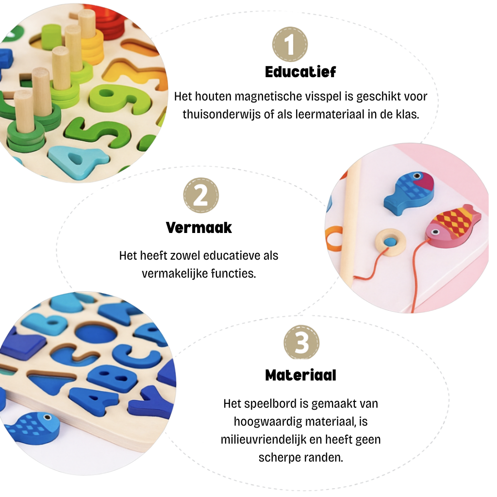 Bos™ | Ontwikkel de vaardigheden - Montessori houten speelbord
