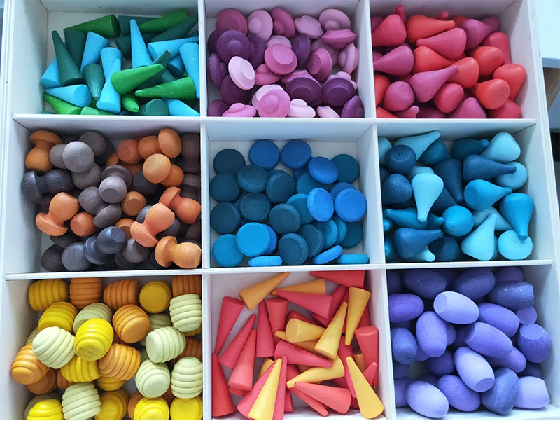 Rainbow Blocks™ – Creatief Kleurenplezier – Houten Kleurenspeelset 