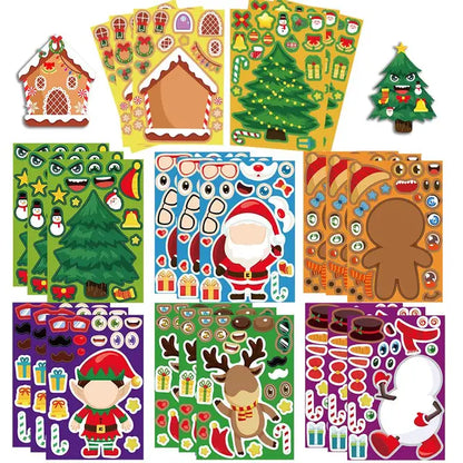 Kerststickerset™ - Speelse Winterwonderen - Stickervel Kerst 