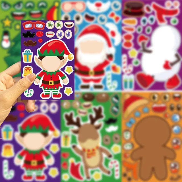 Kerststickerset™ - Speelse Winterwonderen - Stickervel Kerst 