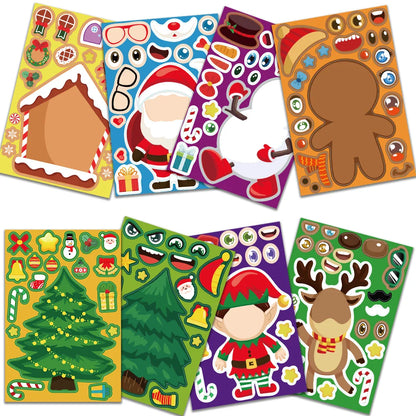 Kerststickerset™ - Speelse Winterwonderen - Stickervel Kerst 