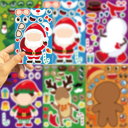 Kerststickerset™ - Speelse Winterwonderen - Stickervel Kerst 