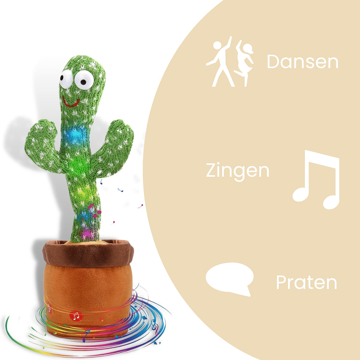 Happy Cactus™ - Reageren op geluid - De pratende cactus