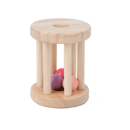 Muziek Rattle™ – Vrolijke Rolkooi – Houten Rammel Speelgoed