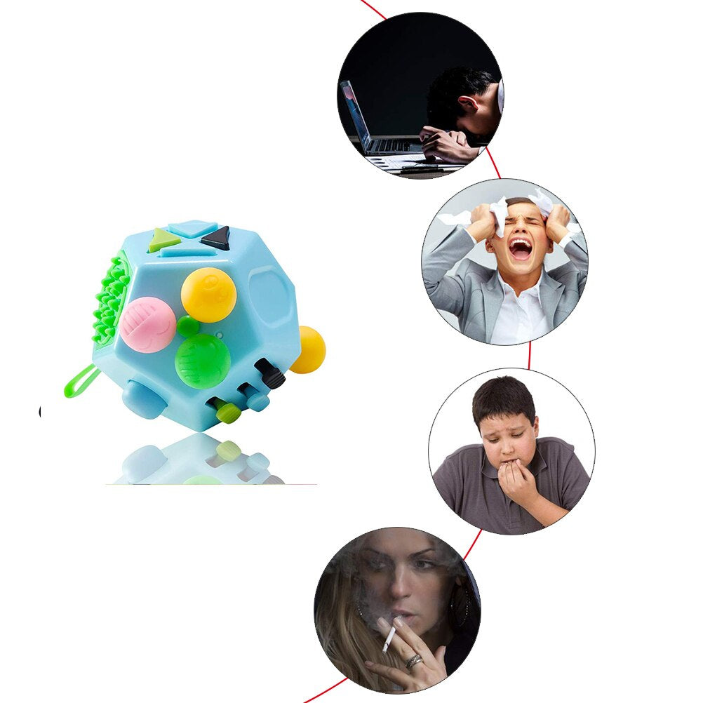 12-Sided Decompression Toy™ - Verlicht de stress - Sensorische Speelkubus