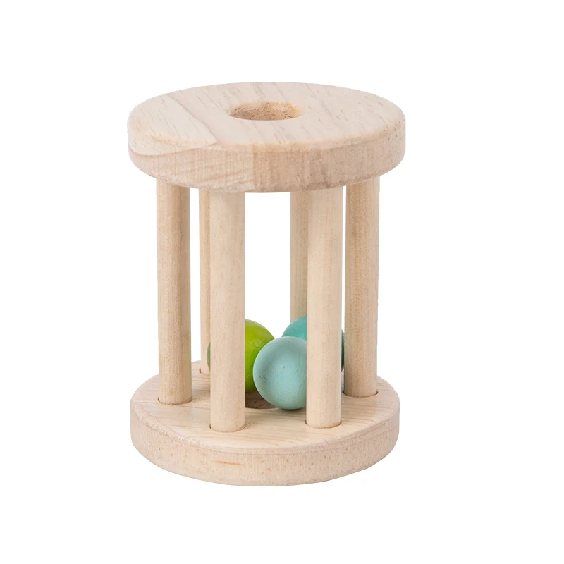 Muziek Rattle™ – Vrolijke Rolkooi – Houten Rammel Speelgoed