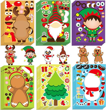 Kerststickerset™ - Speelse Winterwonderen - Stickervel Kerst 