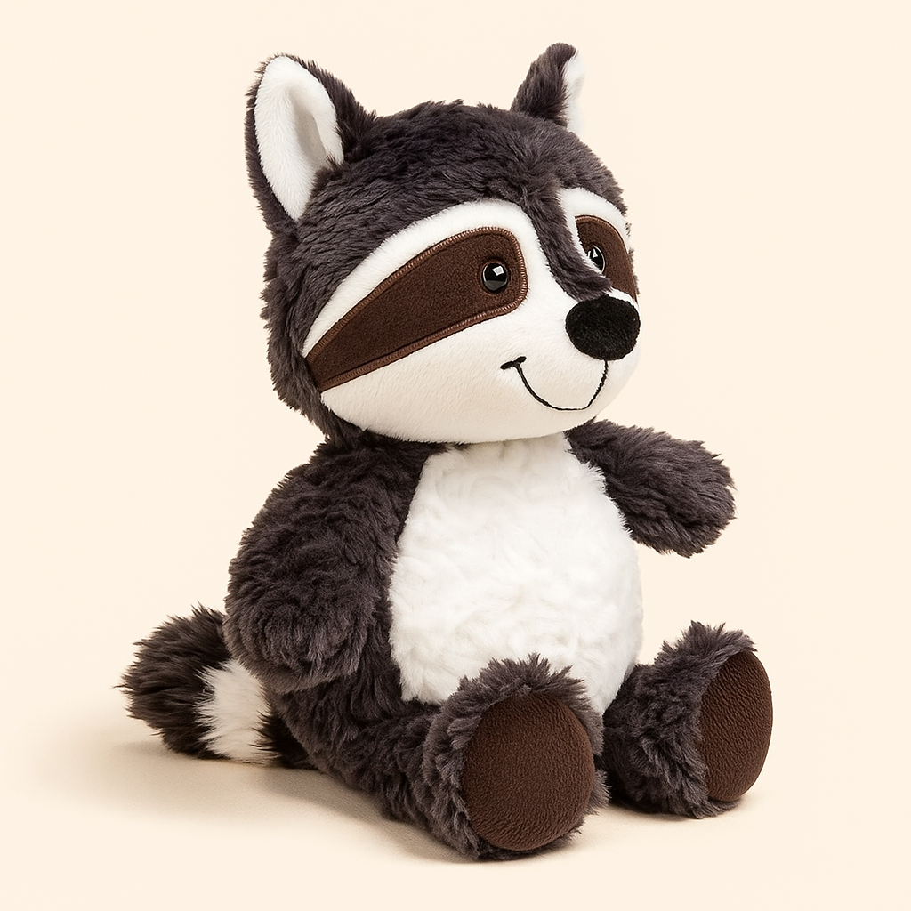 Snuggly Dark Gray Raccoon Plush – Soft Forest Friend