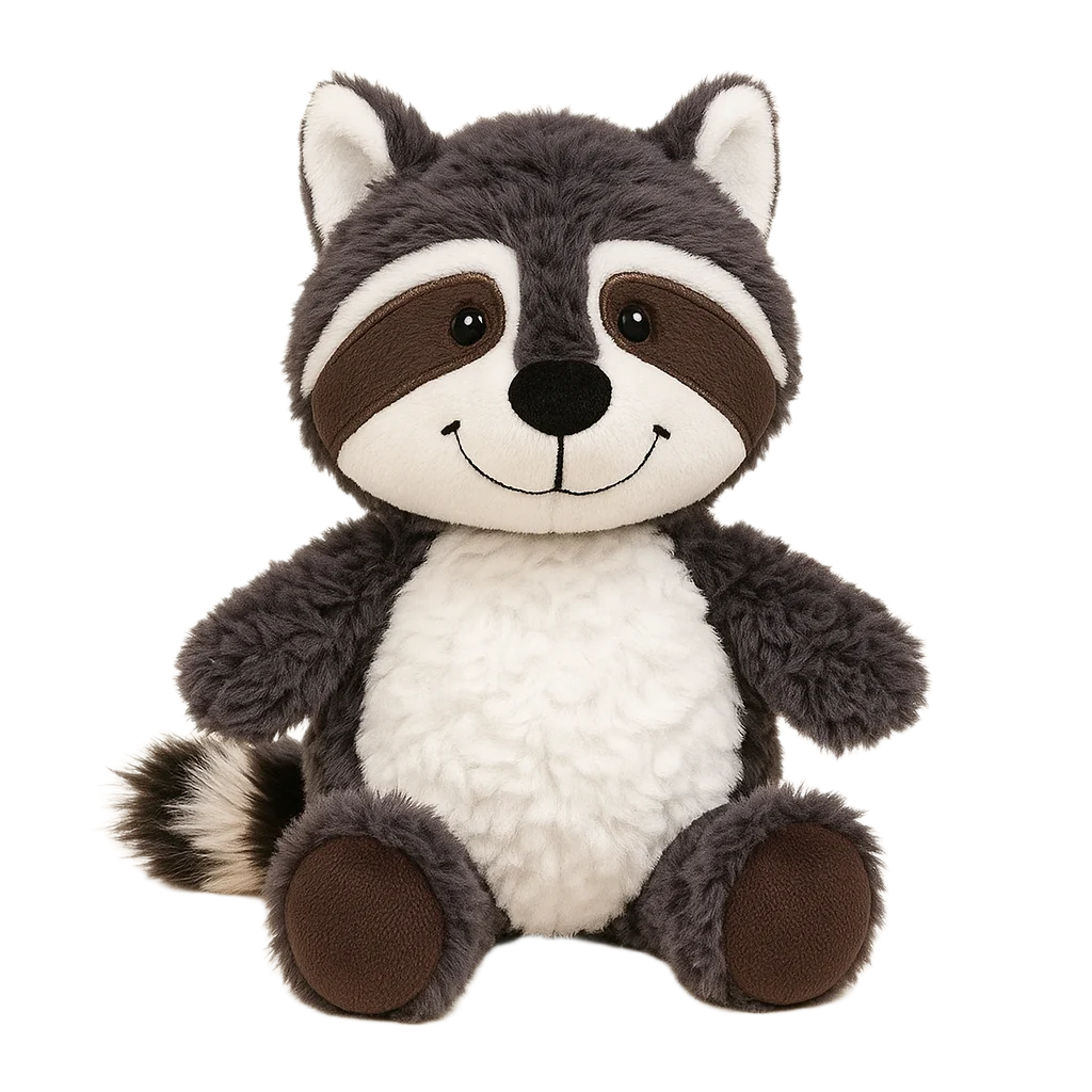 Snuggly Dark Gray Raccoon Plush – Soft Forest Friend