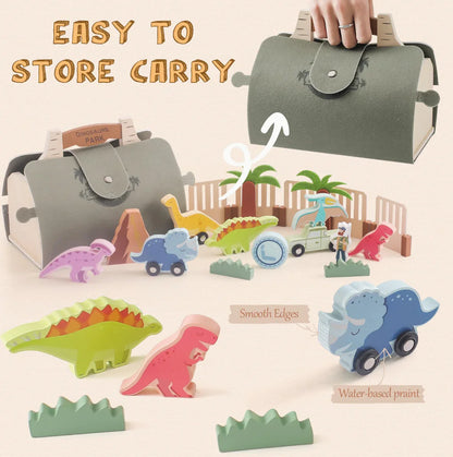 Woods™ - Prehistorische Plezier - Houten Dinoparkset 