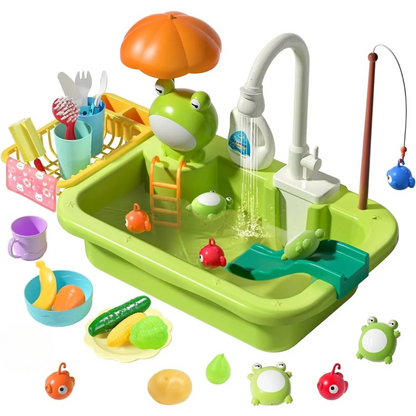 Kinderkeuken – Waterpret &amp; Leren – 2-in-1 Speelgootsteen