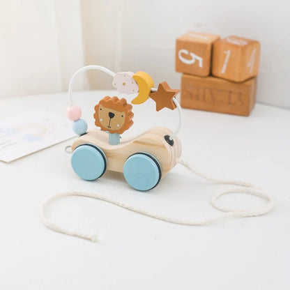 Bead Tracks™ – Trein, Auto &amp; Motoriek – Houten Kralen- en Sleepet 