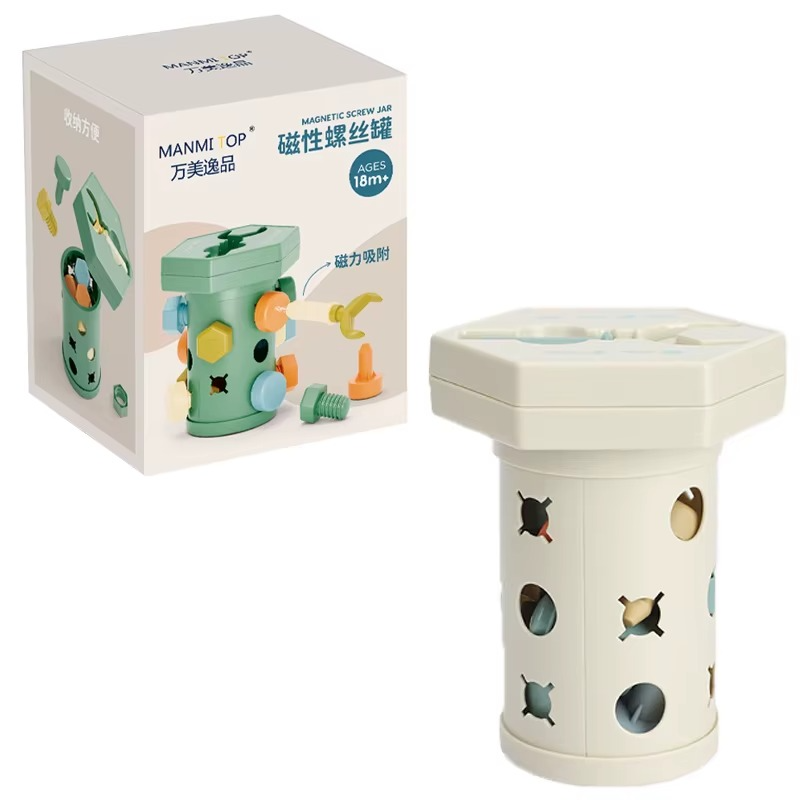 Magnet Toys™ - Creativiteit &amp; Motoriek - Montessori Schuif- en Schroefplezier 