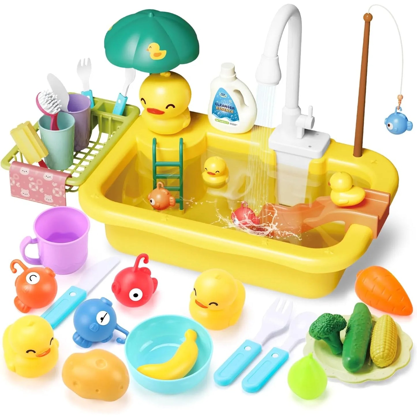 Kinderkeuken – Waterpret &amp; Leren – 2-in-1 Speelgootsteen