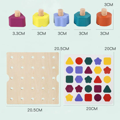 Houten Schroefbord™ | Spelenderwijs de fijne motoriek verbeteren - Puzzelspel