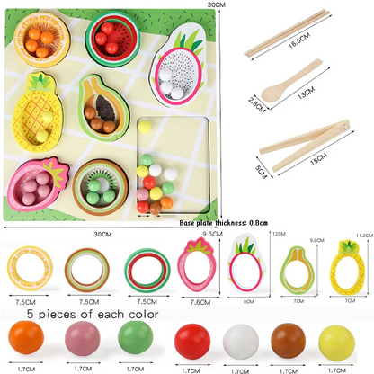 Toddler Clips™ - Fruit &amp; Vorm Match - Sorteerspel 