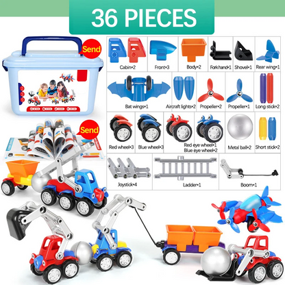 Magnetic Cars™ – Magnetisch Bouwplezier – Magnetische voertuigen Speelgoedset 