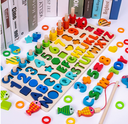 Bos™ | Ontwikkel de vaardigheden - Montessori houten speelbord