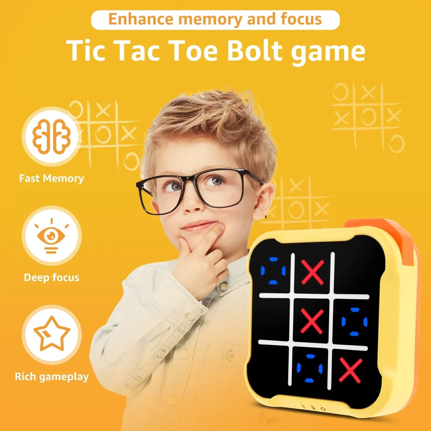 Tic Tac Toe Game™ - Versterk Geheugen &amp; Probleemoplossend Vermogen - Elektronische Boter-Kaas &amp; Eieren 