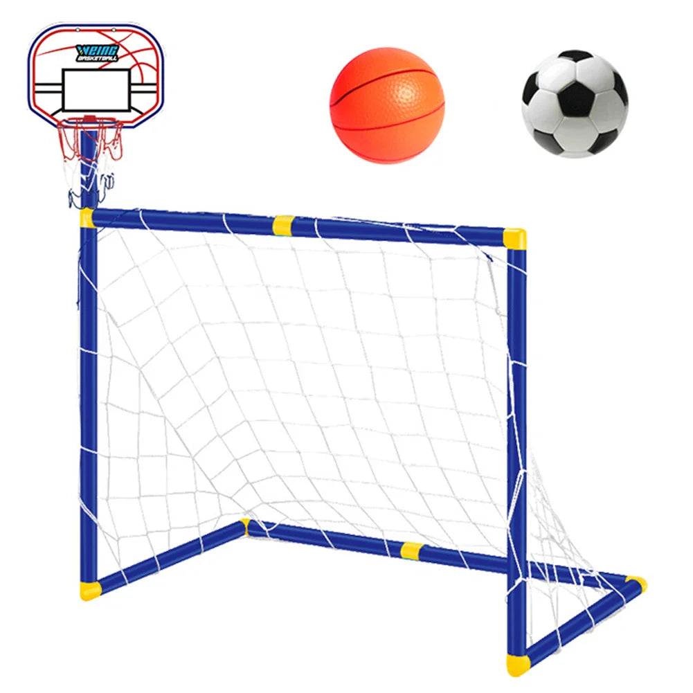 Kinderbalspellen - Dubbel Speelplezier - Voetbal &amp; Basketbal Speelgoedset 