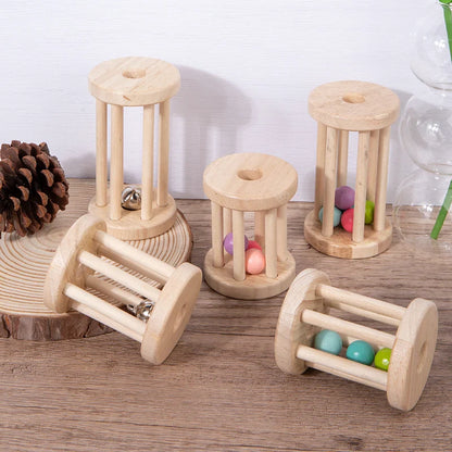 Muziek Rattle™ – Vrolijke Rolkooi – Houten Rammel Speelgoed