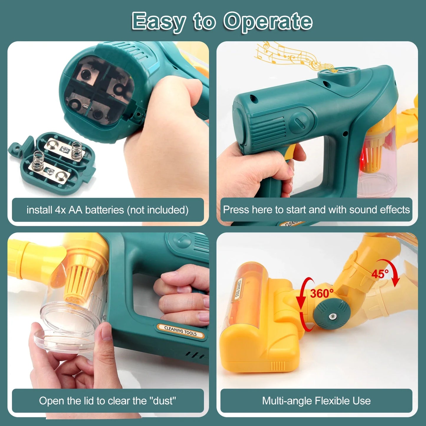 Cleantime™ - Kleine Stofvangers - Speelgoedstofzuiger 