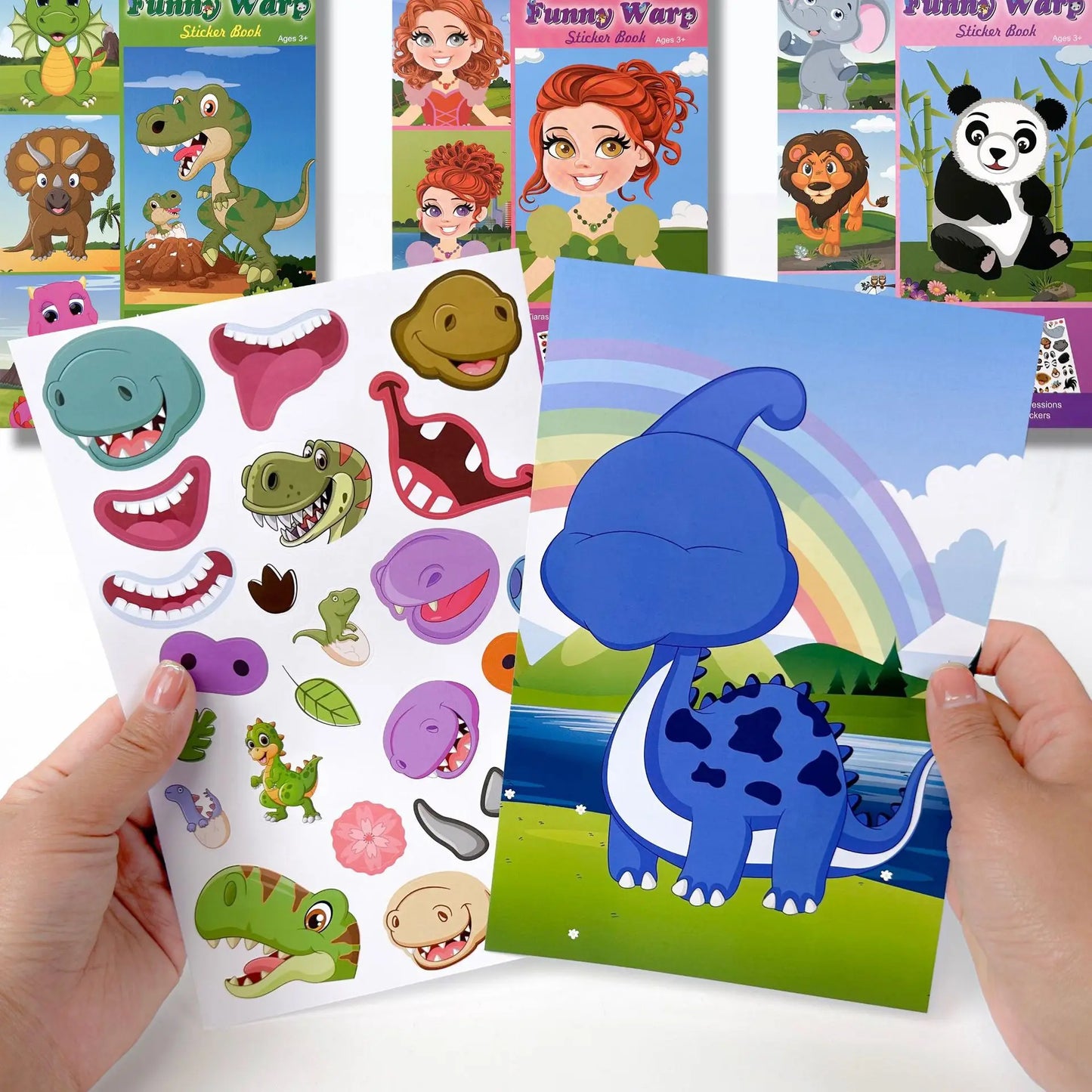Funny Faces™ – Dierenpret &amp; Plakplezier – Herbruikbaar Stickerboek 