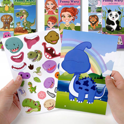 Funny Faces™ – Dierenpret &amp; Plakplezier – Herbruikbaar Stickerboek 
