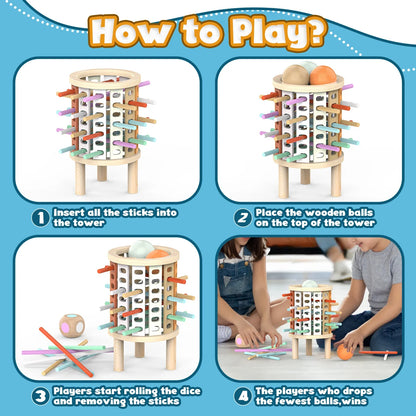 Balance Tower™ – Stapel &amp; Tel – Houten Denkspel 