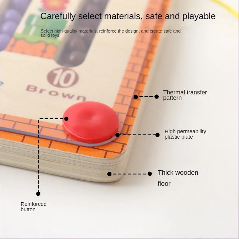 Magnetic Maze™ - Kleurrijk Telplezier - Houten Magnetische Puzzel 