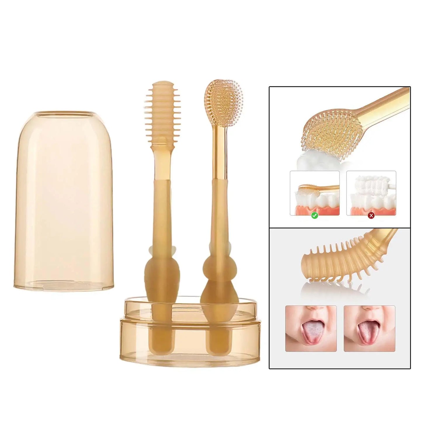 Baby Smile™ - Zacht Voor Tandvlees - Kinder Siliconen Tandenborstelset 