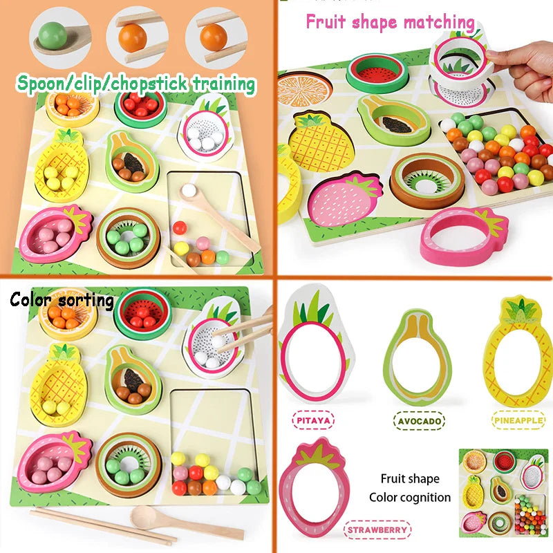 Toddler Clips™ - Fruit &amp; Vorm Match - Sorteerspel 