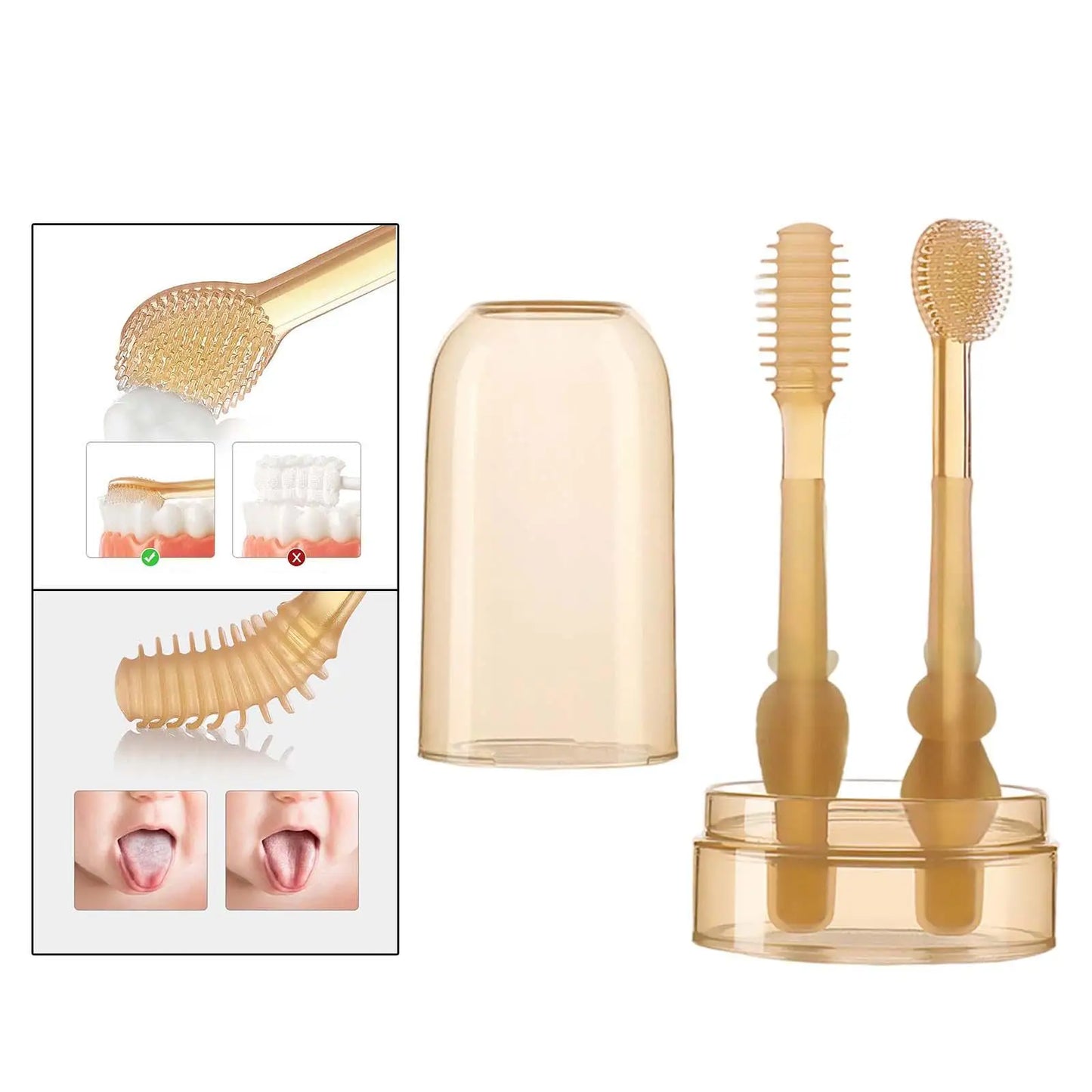 Baby Smile™ - Zacht Voor Tandvlees - Kinder Siliconen Tandenborstelset 