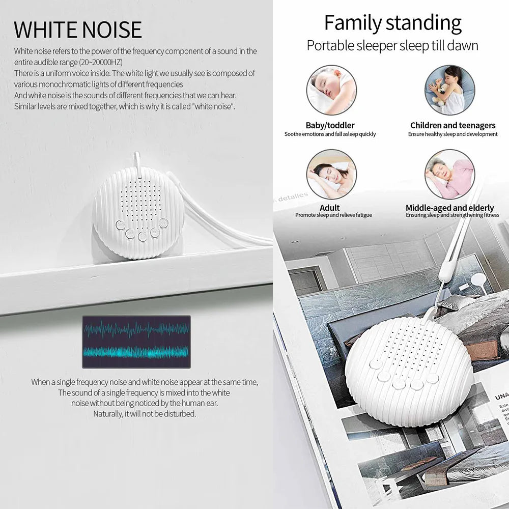 SleepEase – Rust &amp; Reistijd – White Noise Geluidsmachine voor Baby's 