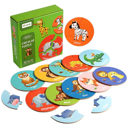 Dieren Match™ – Draai &amp; Ontdek – 3-delige puzzel 