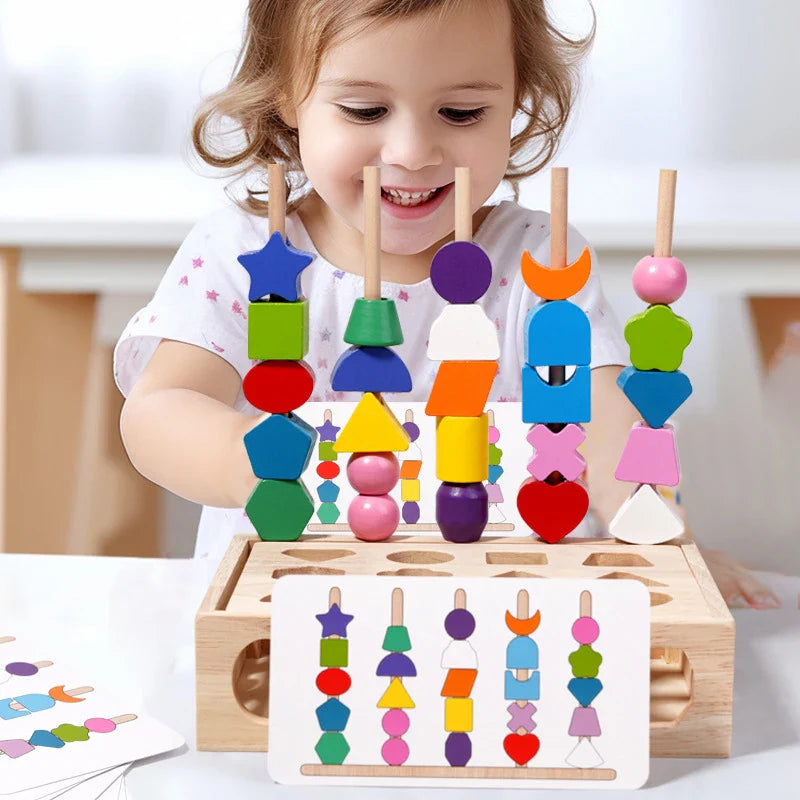 Woods™ - Stimuleer Creativiteit &amp; Verbeter Vaardigheden - Kleurrijke Montessori Puzzelset 