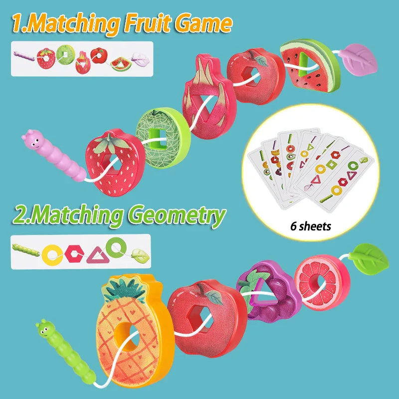 Fruit Lacing Game™ – Fijne motoriek – Fruit Kralen Speelgoed 