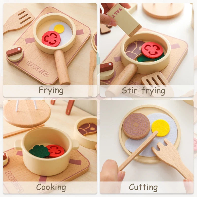 Woods™ - Mini-Chefs Aan Zet - Houten Speelkeukenset 