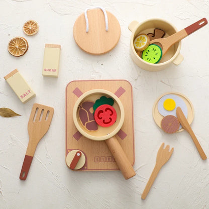 Woods™ - Mini-Chefs Aan Zet - Houten Speelkeukenset 