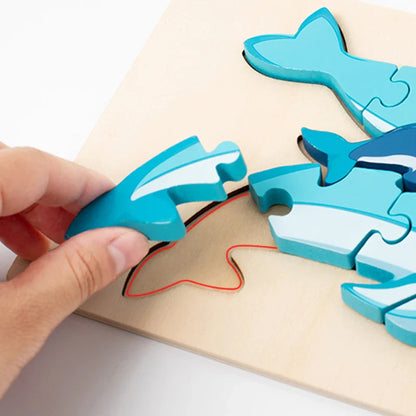 Dierenpuzzel™ – Ontdek &amp; Leer – Cartoon Houten Puzzel 