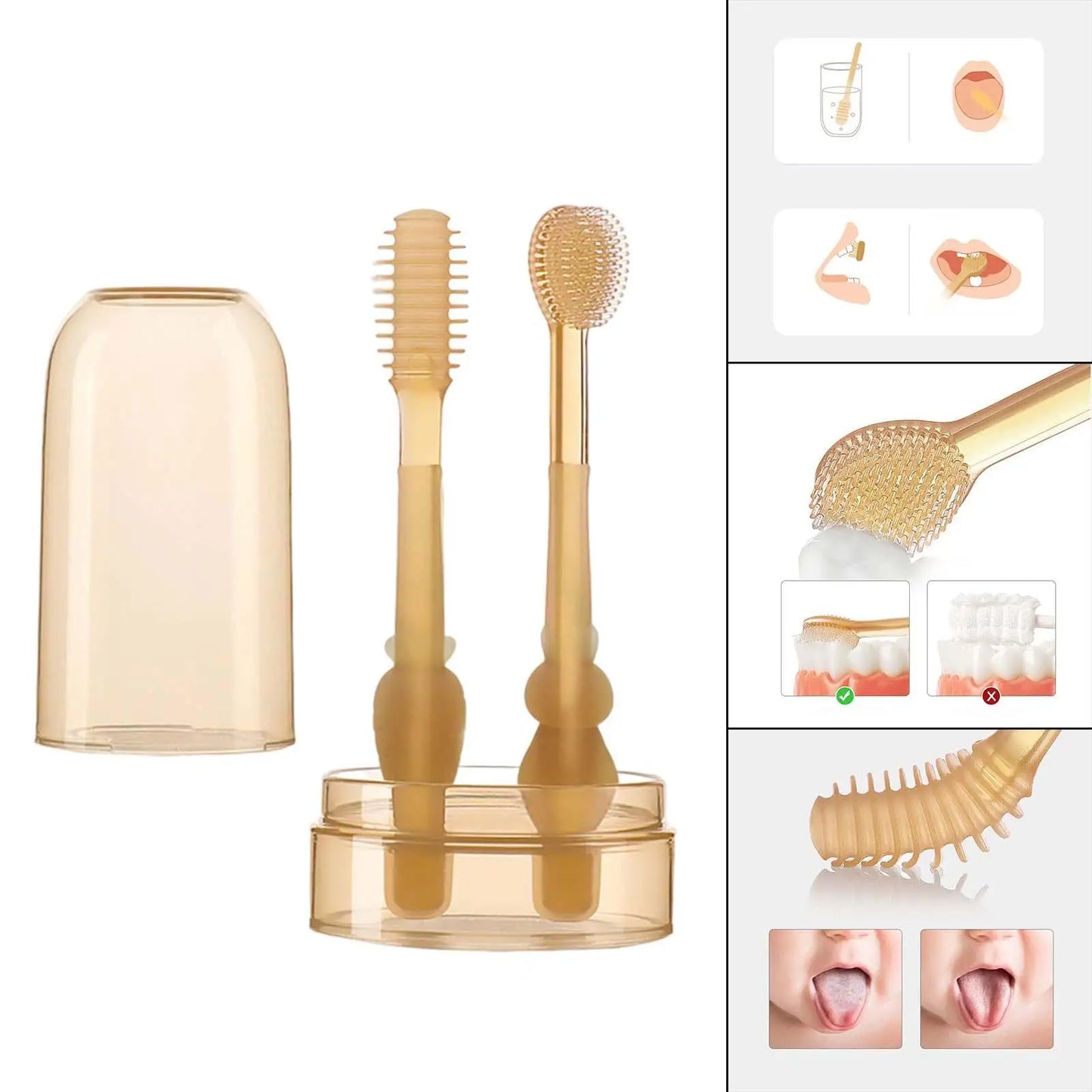 Baby Smile™ - Zacht Voor Tandvlees - Kinder Siliconen Tandenborstelset 